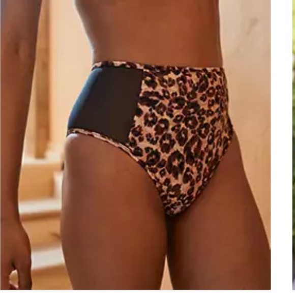 Aerie Leopard Mesh High Cut Cheeky Bikini Bottom & Top Set Size S - Picture 14 of 16